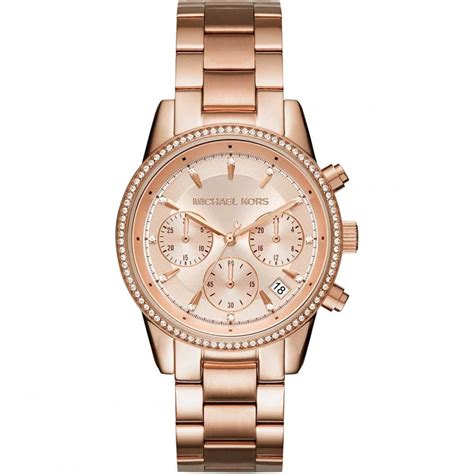 michael kors uhr schwarz rose keramik|michael kors rose gold watch.